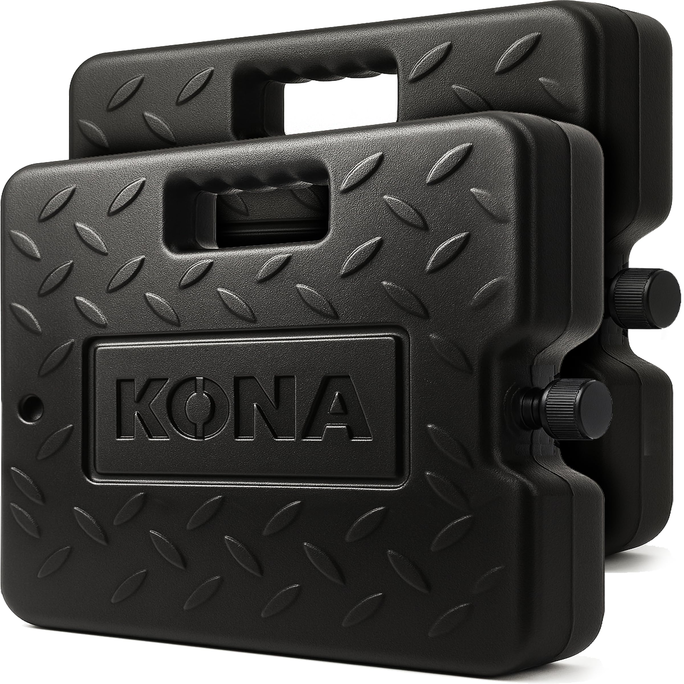 Kona Black/Ice Large Ice Packs for Coolers - Long Lasting Design - Refreezable Reusable Cooler Ice Pack (2)