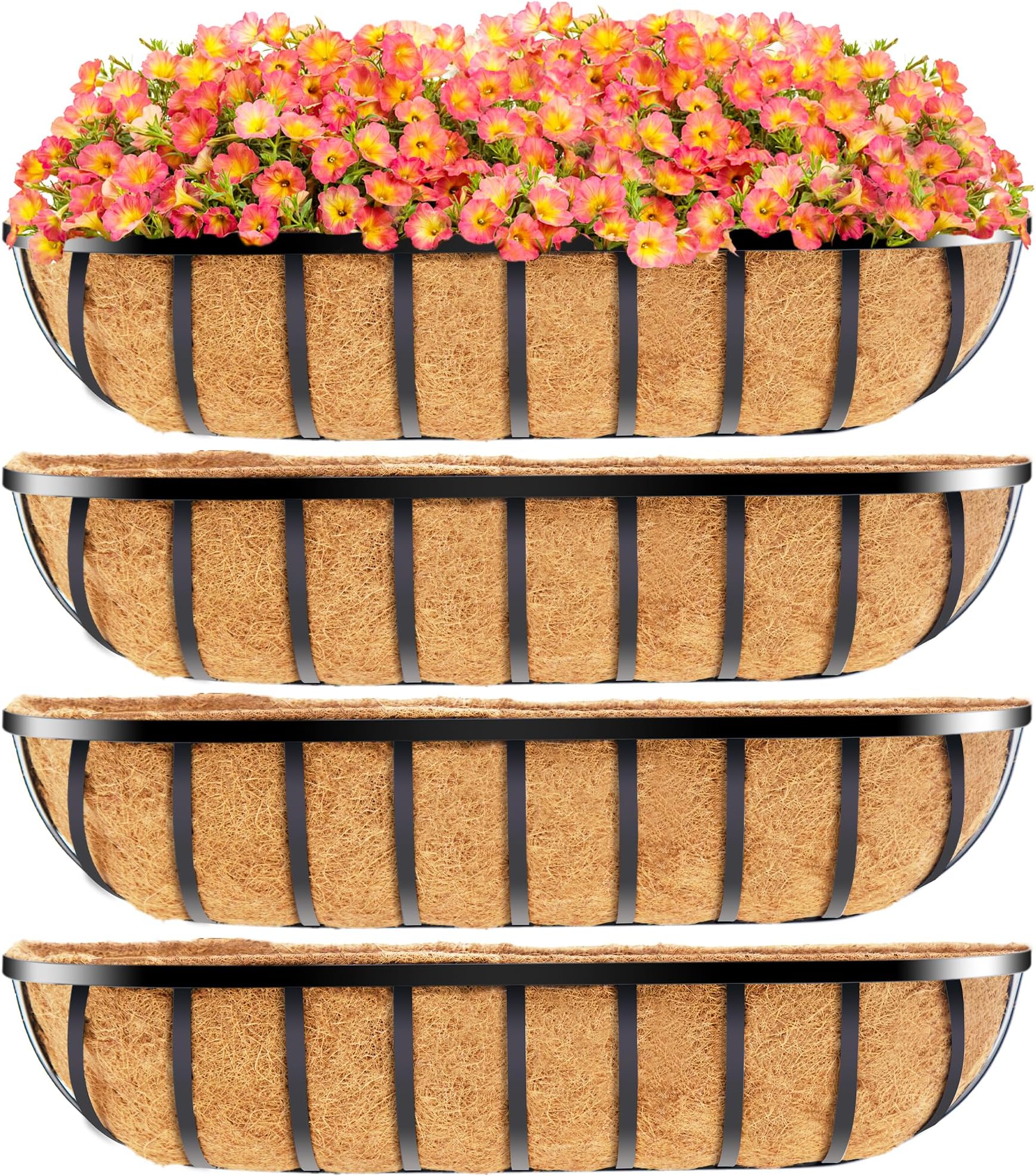 36" L English Hay Basket Window Planter with Coco Liner