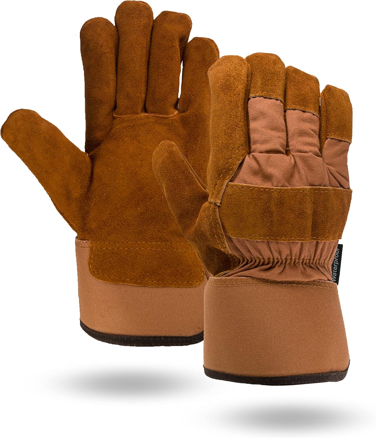 Waterproof Winter 3M Thinsulate Lined Suede Cowhide Gloves by Illinois Glove Company Style 450 (1 Pair)
