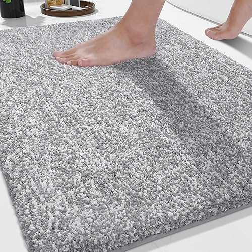 Yimobra Alfombras de baño, extra suaves y cómodas, antideslizantes, absorbentes de agua y gruesas, lavables a máquina, alfombras peludas para ducha
