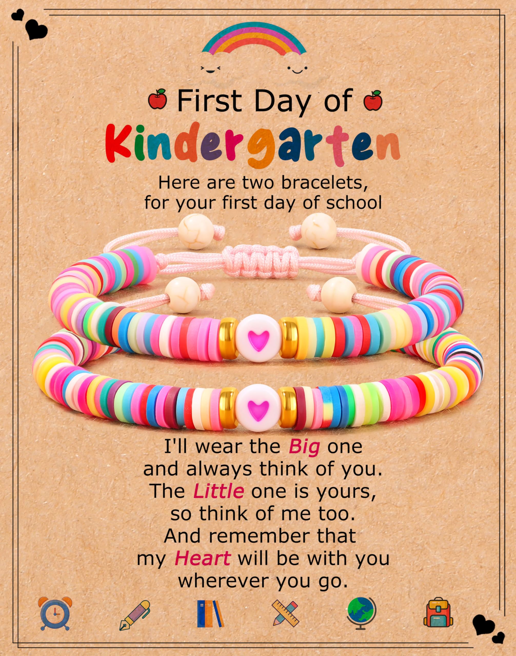 Back to School Stuff First Day of School Gifts Bracelets for Mommy and Me