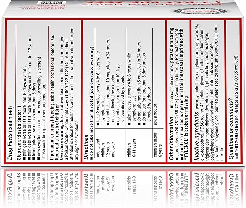 Miniatura 3 de Tylenol Geles líquidos de fuerza regular con 325 mg de paracetamol, analgésico y reductor de fiebre, 90 unidades