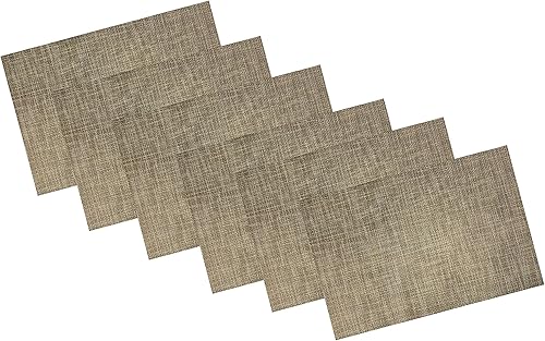 Juego de manteles individuales tejidos dorados6 (18"x12")