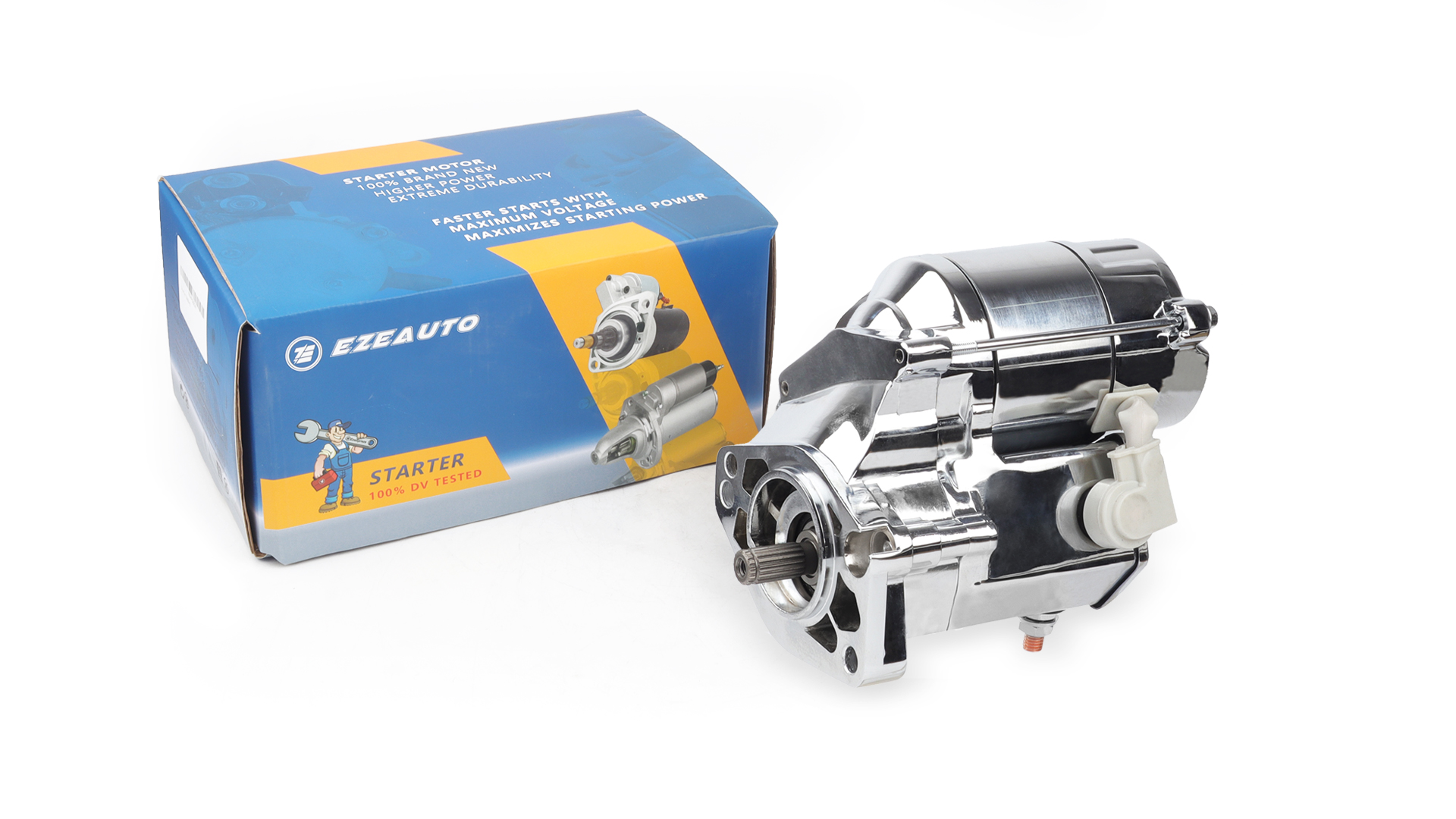 Image of Ezexpreze Harley-Davidson Chrome Starter Replacement New for 1993-2006 Road King Heritage Softail Dyna Super Wide Glide Ultra Night Train, 3155394A 2280002550 18199N SHD0006C 41052276