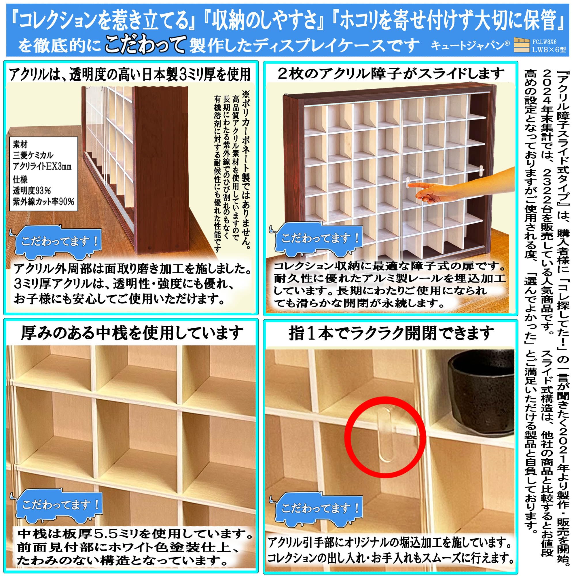 Amazon.co.jp: キュートジャパン お猪口 コレクションケース 48マス