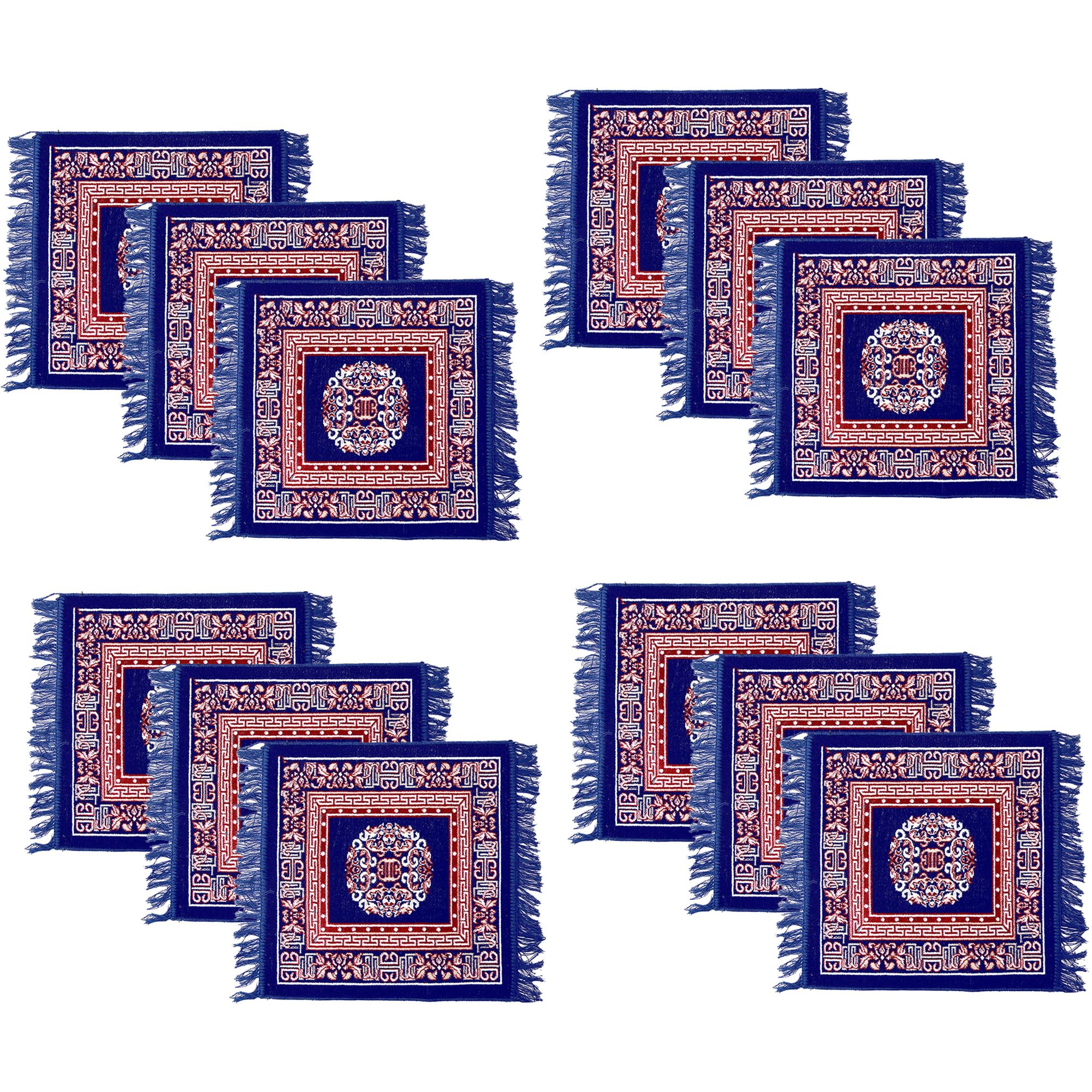 Traditional Velvet Prayer Mats - Blue & Red -18 Traditional Velvet Prayer Mats - Blue & Red -18