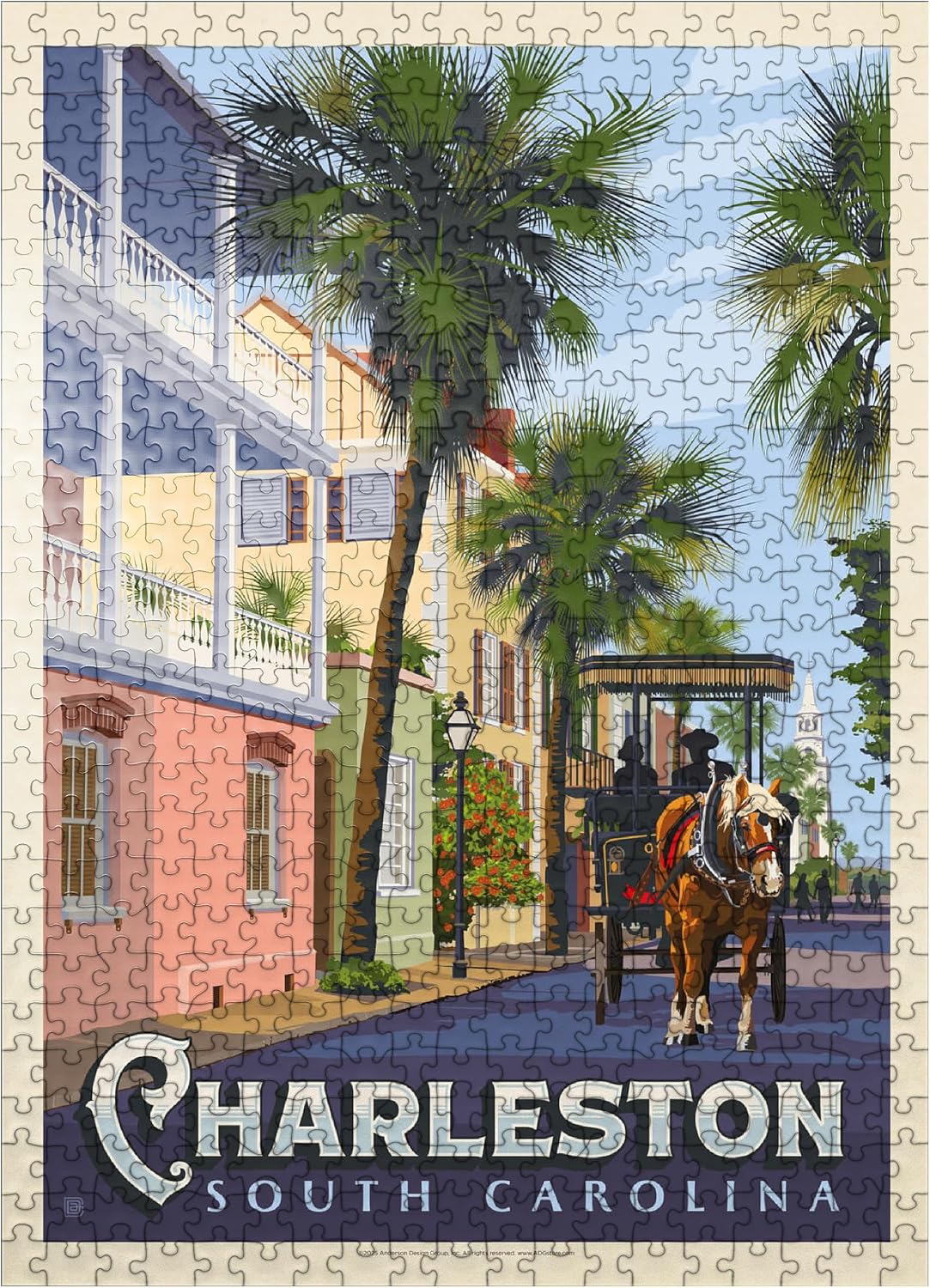 MyPuzzle Charleston, SC: Street Scene - Premium 500 Piece Jigsaw Puzzle for Adults