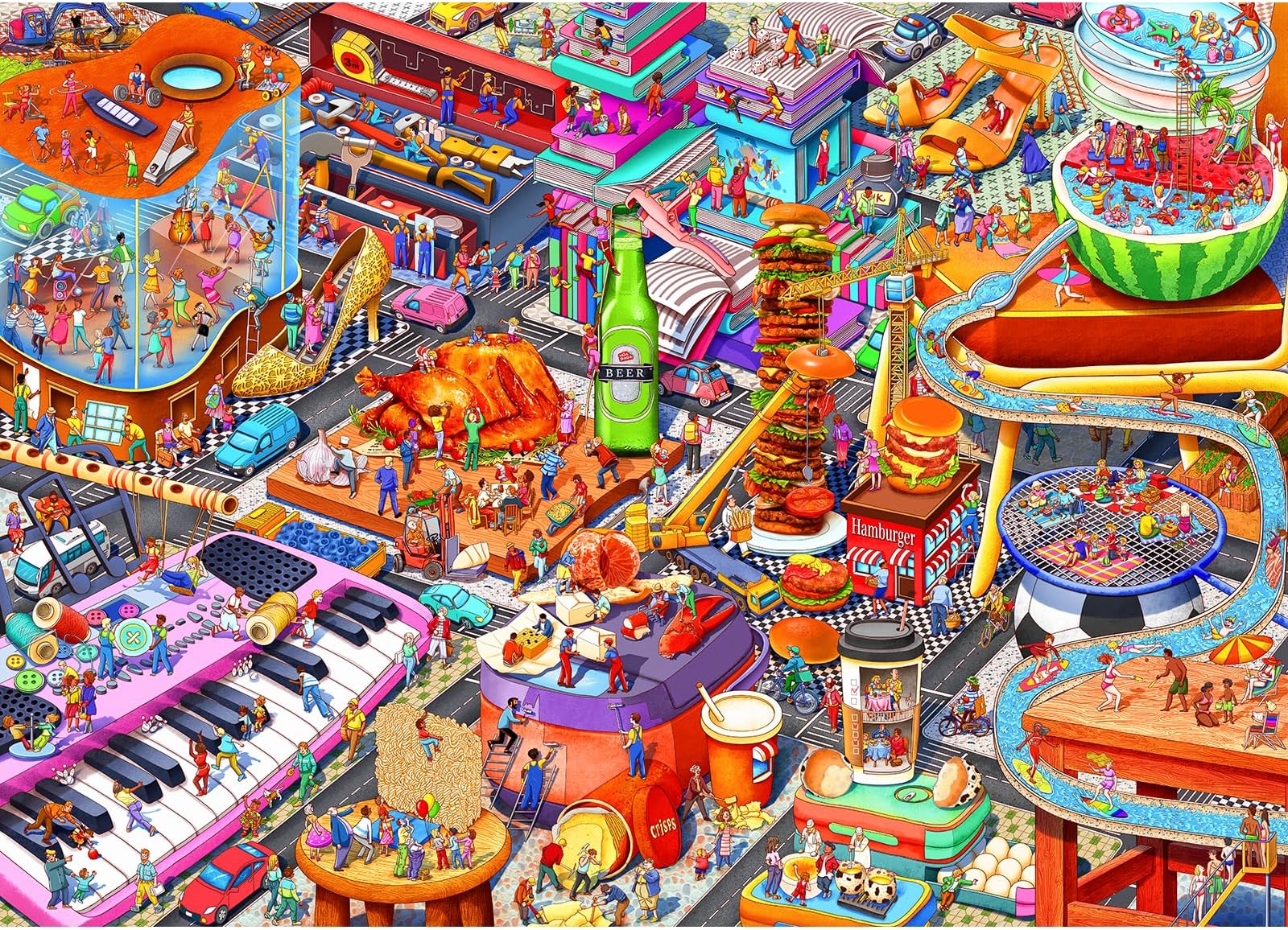 – Jigsaw Puzzles for Adults 1000 Piece Jigsaw Puzzles for Adult,JigsawPuzzle 1000 Pieces for Adults Challenging Puzzle Games-Little People's World Party