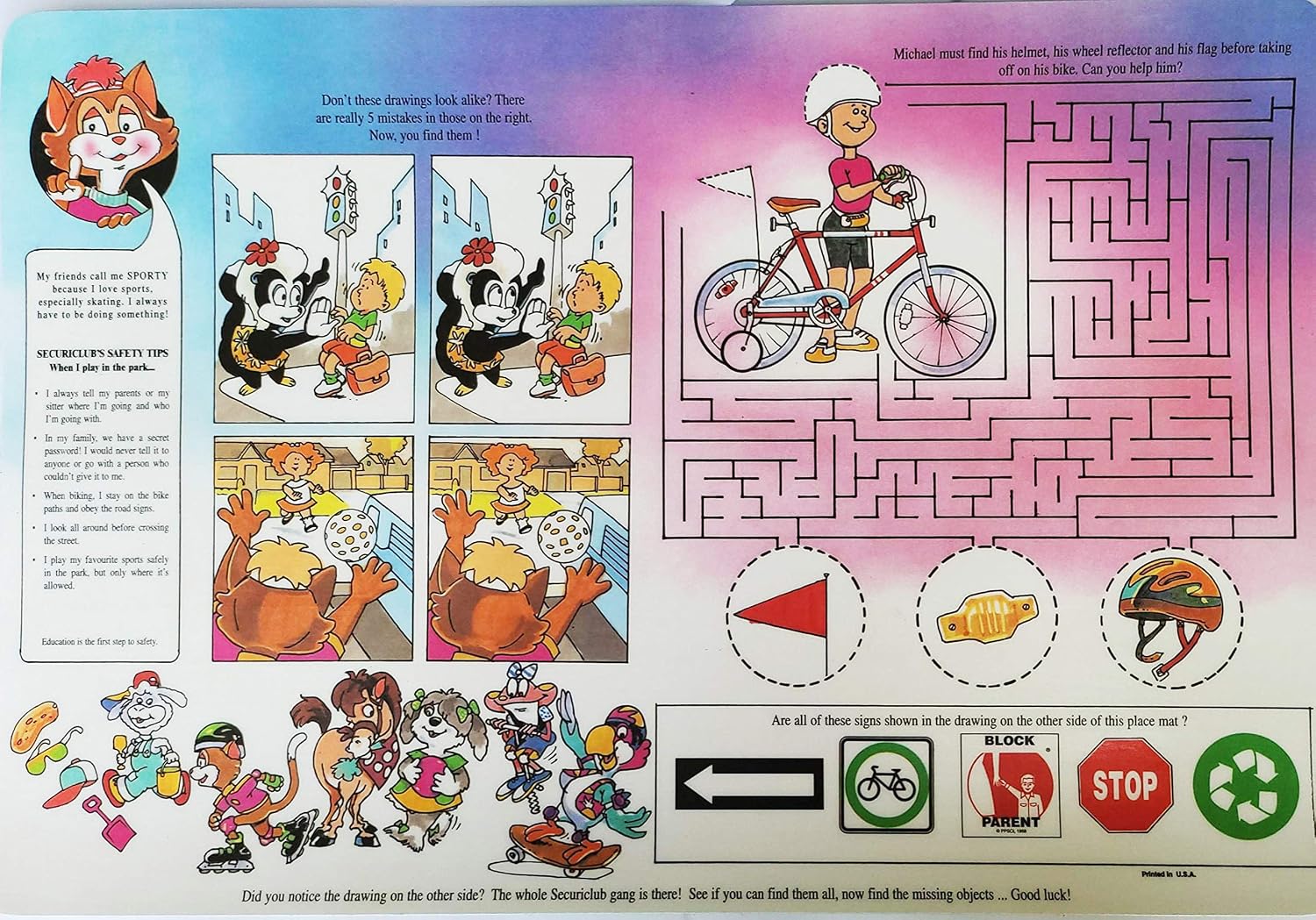 Kids Placemat - in The Park 12" X 18" (1)