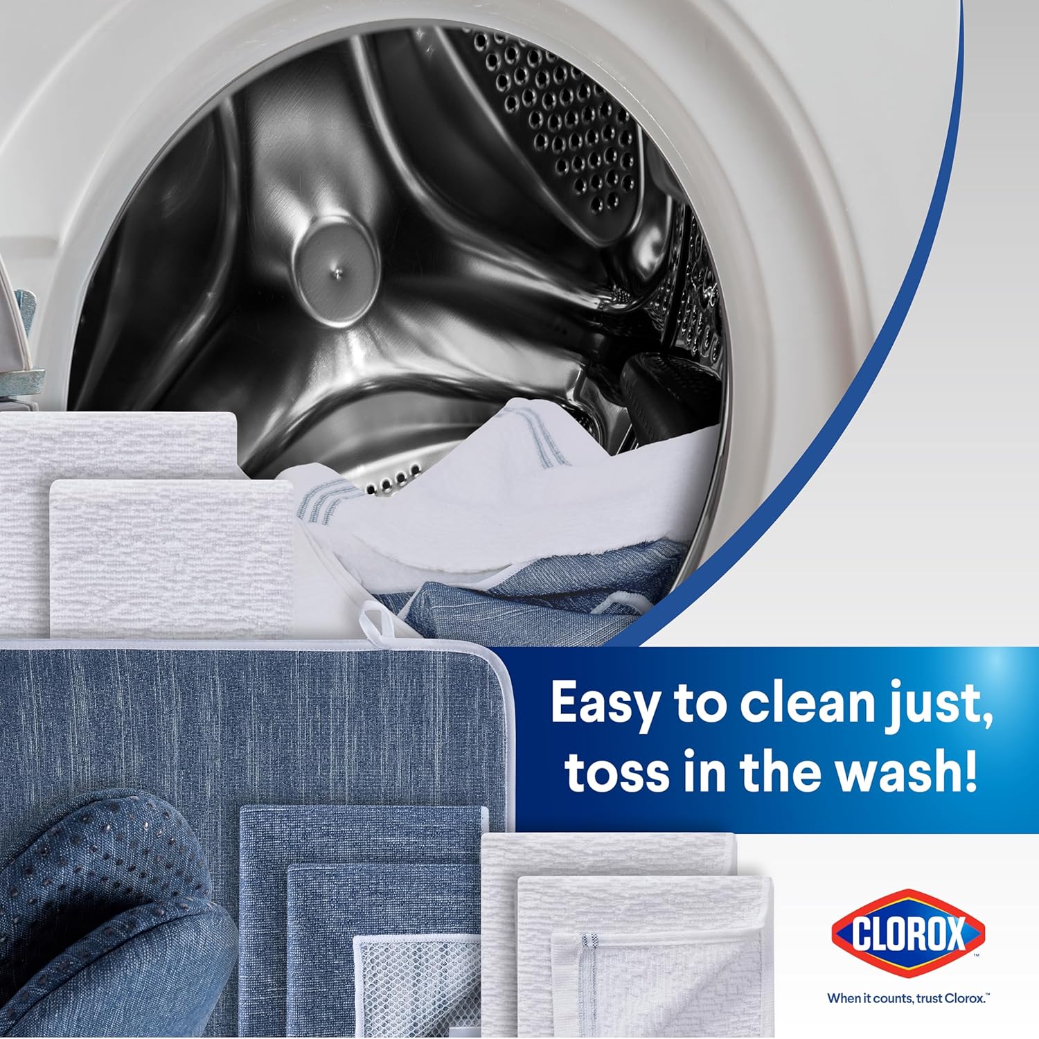 Clorox Premium Kitchen Set - Perfect for Home Cleaning & Handling Dishes - 2 Cotton Kitchen Towels, 2 Cotton Dishcloths, Mini Oven Mitt, Dish Drying Mat, 2 Scrubber Dishcloths - 8 Pc Set