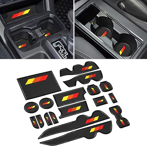 Miniatura 1 de SENSHINE Revestimientos personalizados para accesorios Toyota Tacoma 2016-2021 2022 2023, antideslizante, antipolvo, portavasos, consola central y