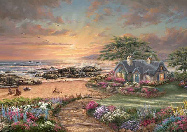 Foto 2 de 2 de Schmidt Spiele 57368 Thomas Kinkade, Seaside Cottage, Puzzle de 1000 Piezas, Rompecabezas