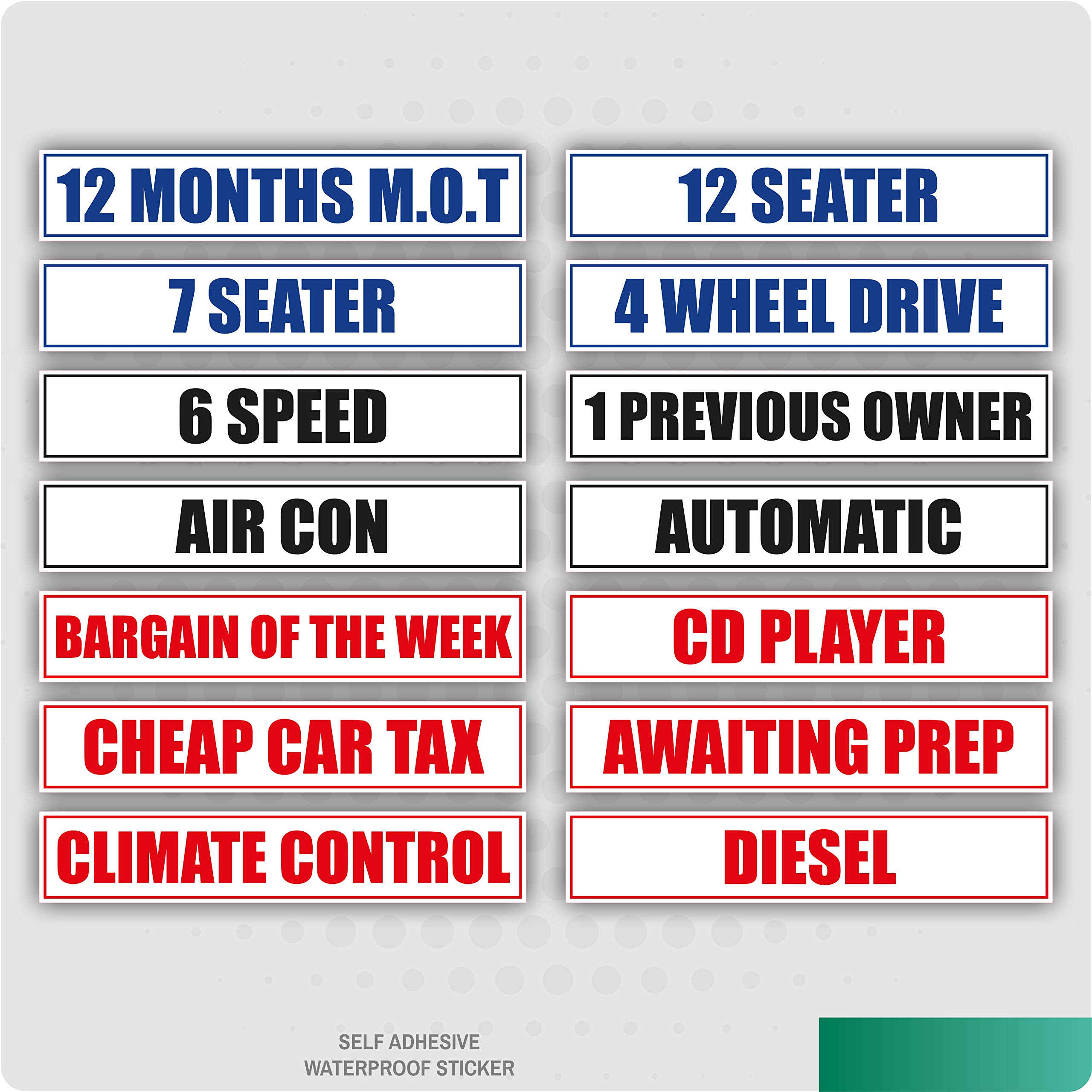 Buy Landing Designs 10 x Self Cling Reusable Car Sales Advertising