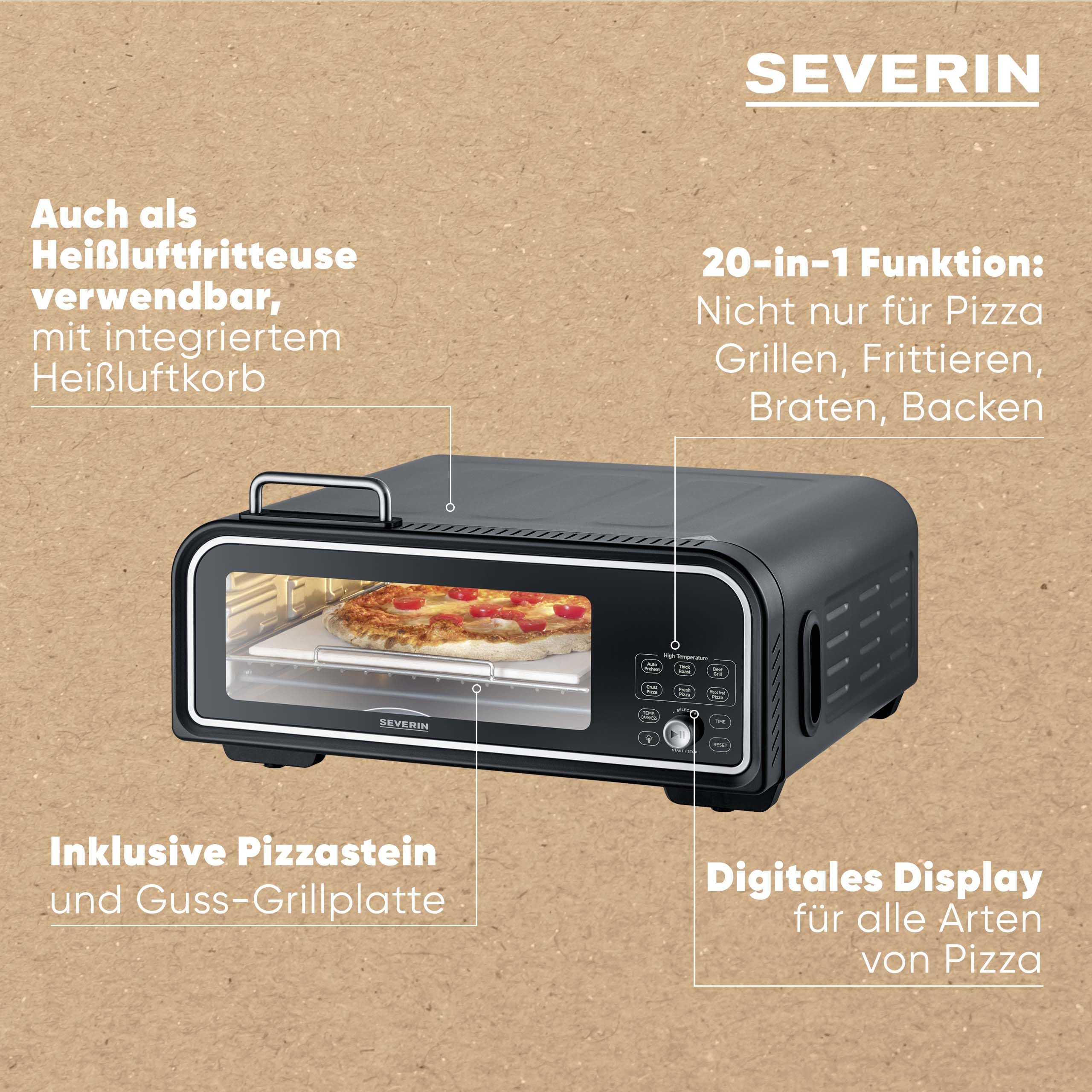 SEVERIN Pizzaofen Digitaler Pizzaofen SERICO