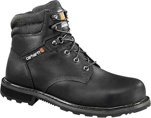 Carhartt Men's Traditional Welt 6" Steel Toe Work Boot, Black Oil Tanned, 8.5 W