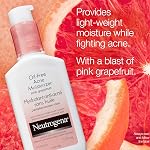 Neutrogena Hydratant pour l'acné, traitement de l'acné à l'acide salicylique au pamplemousse rose, 118 mL