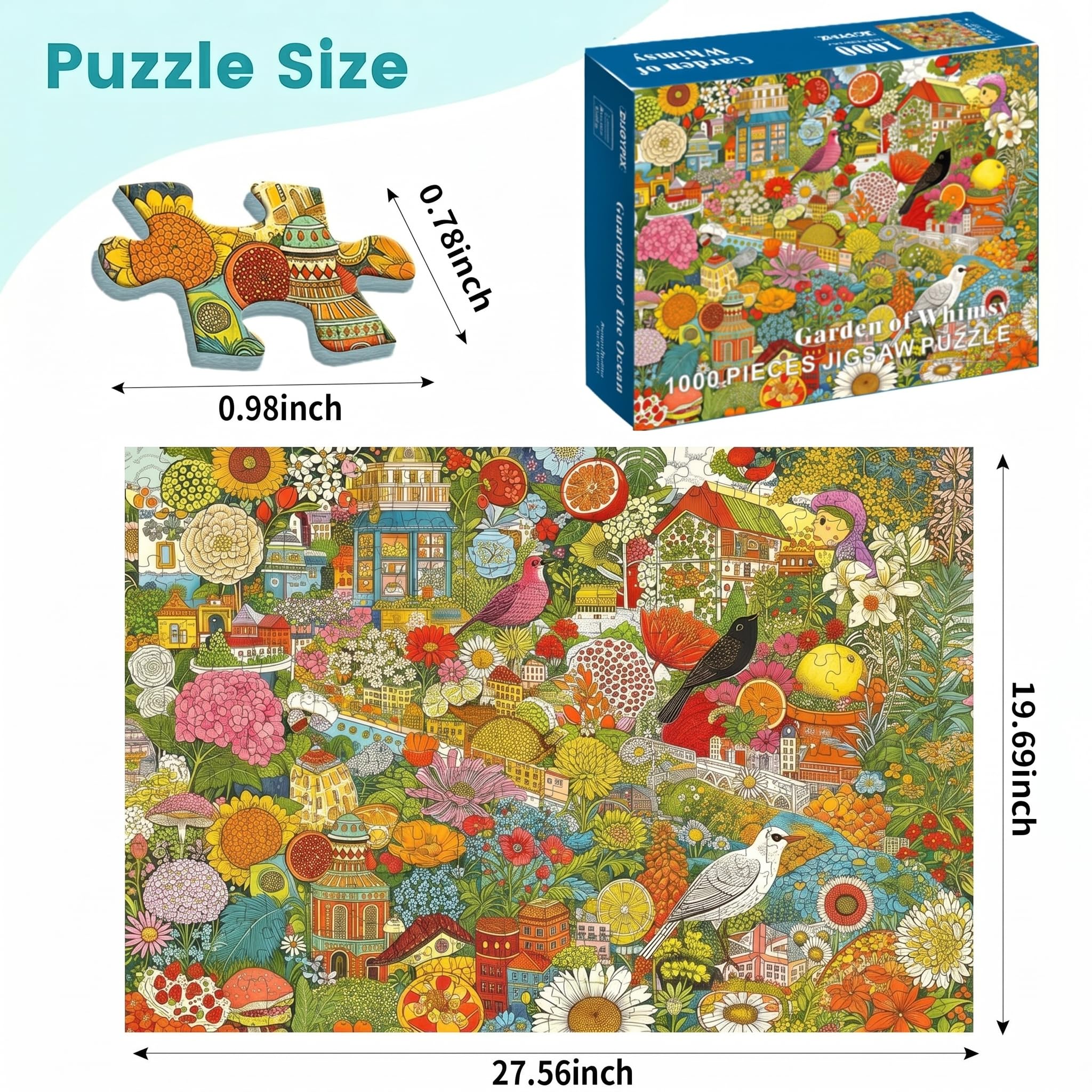 1000 Piece Botanical Puzzle - Fantasy Garden -2