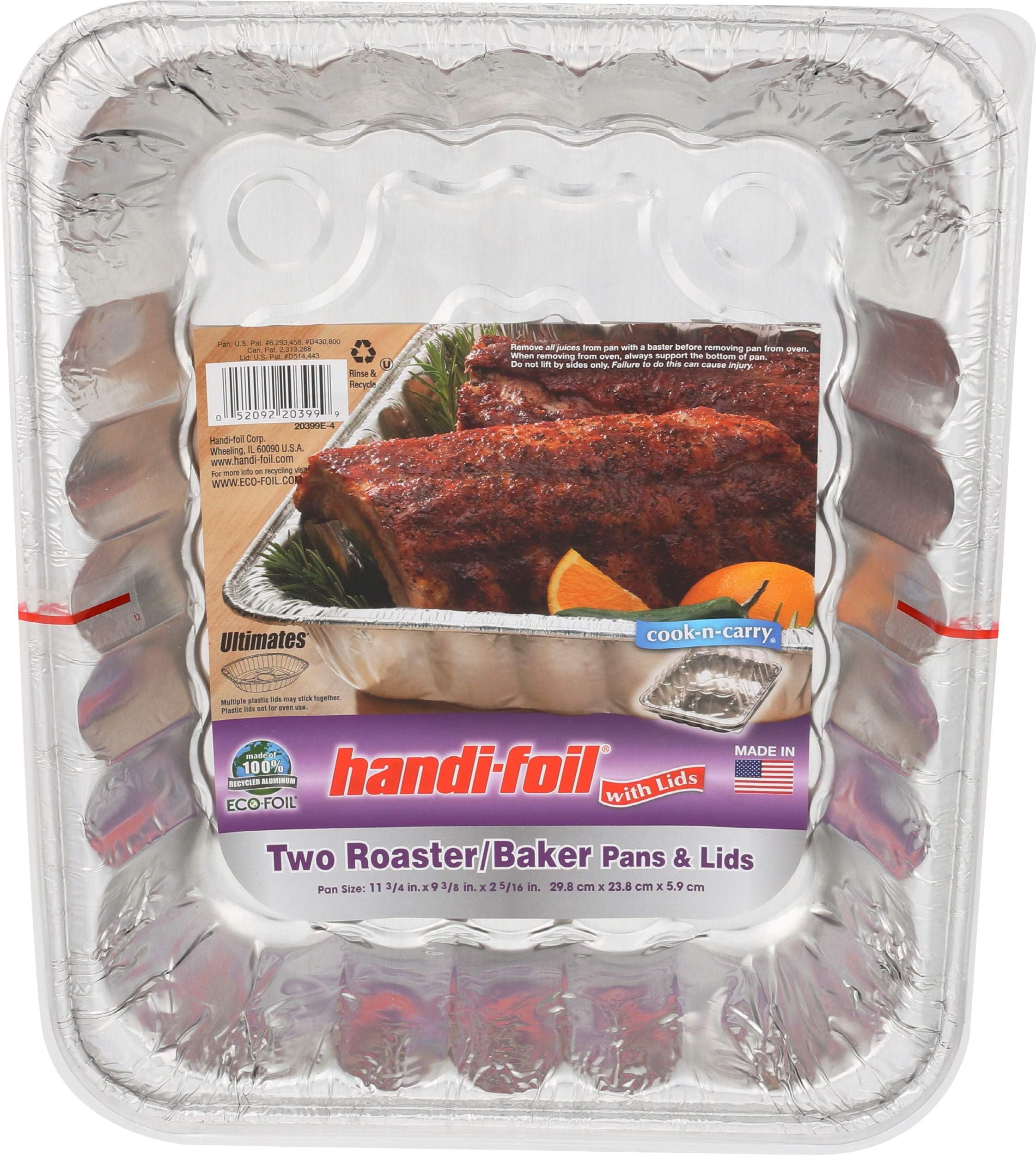 HANDI FOIL Roaster Baker Pans Lids Set, 2 Count Home & Kitchen
