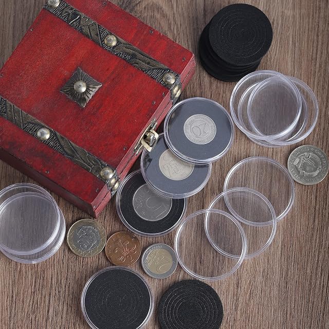 Foto 6 de 6 de 20 juegos de cápsulas para monedas con 6 tamaños, protector ajustable, junta de espuma, estuche para monedas…