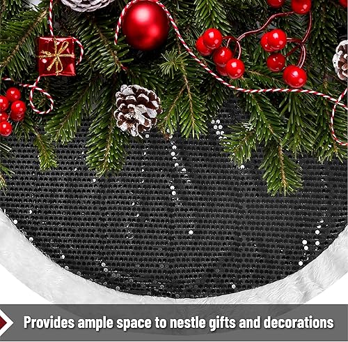 Vista 64 de Mr. Pen Christmas Tree Skirt - 48 inches, Faux Fur, White