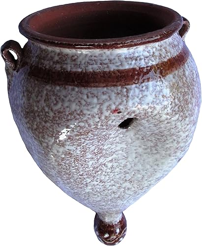 Miniatura 2 de Cactus Canyon Ceramics Maceta de pared orza española pintada a mano, diseño marrón