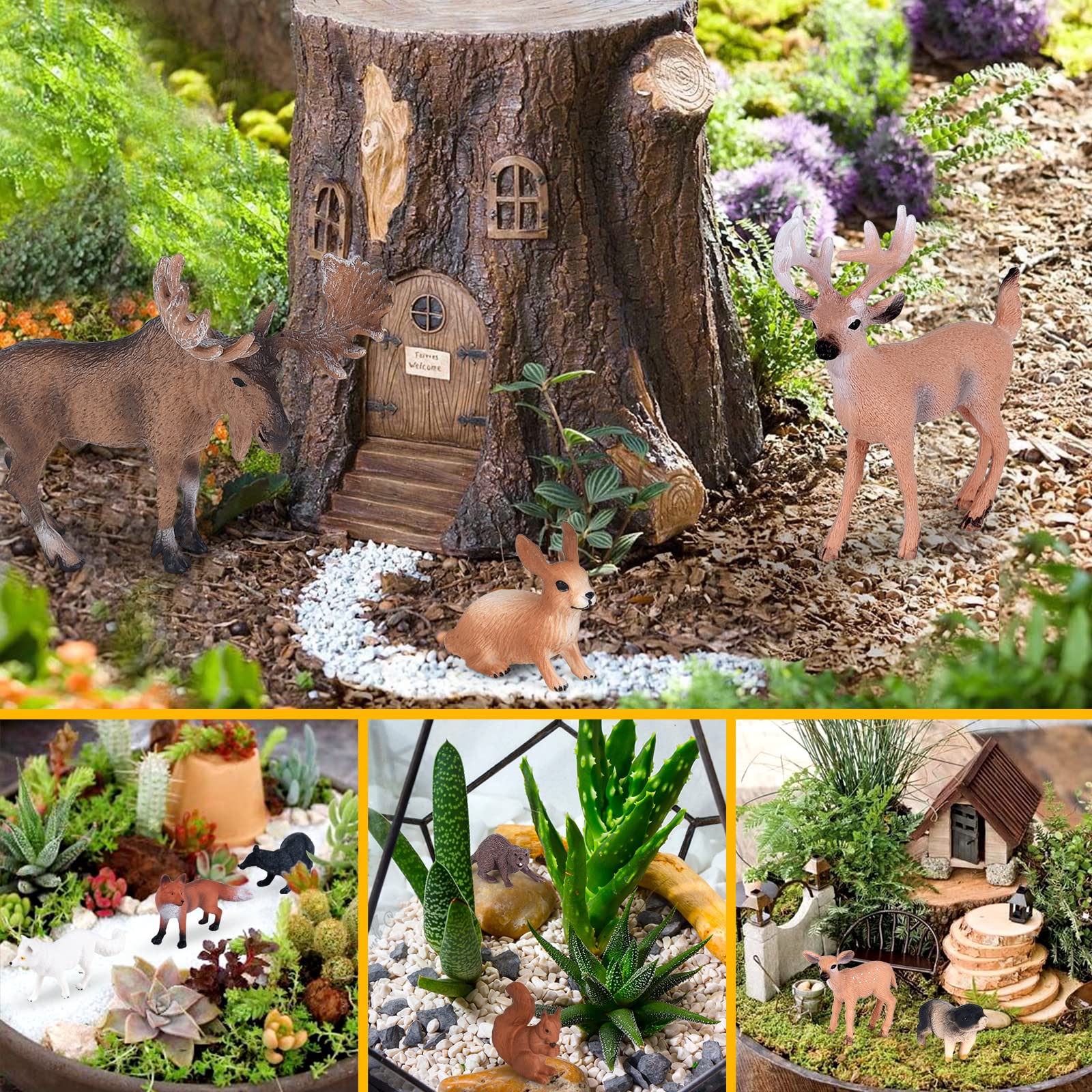 ELECLAND 12-teilige Waldtier-Figuren Set – Cake Topper Für Geburtstag & Deko