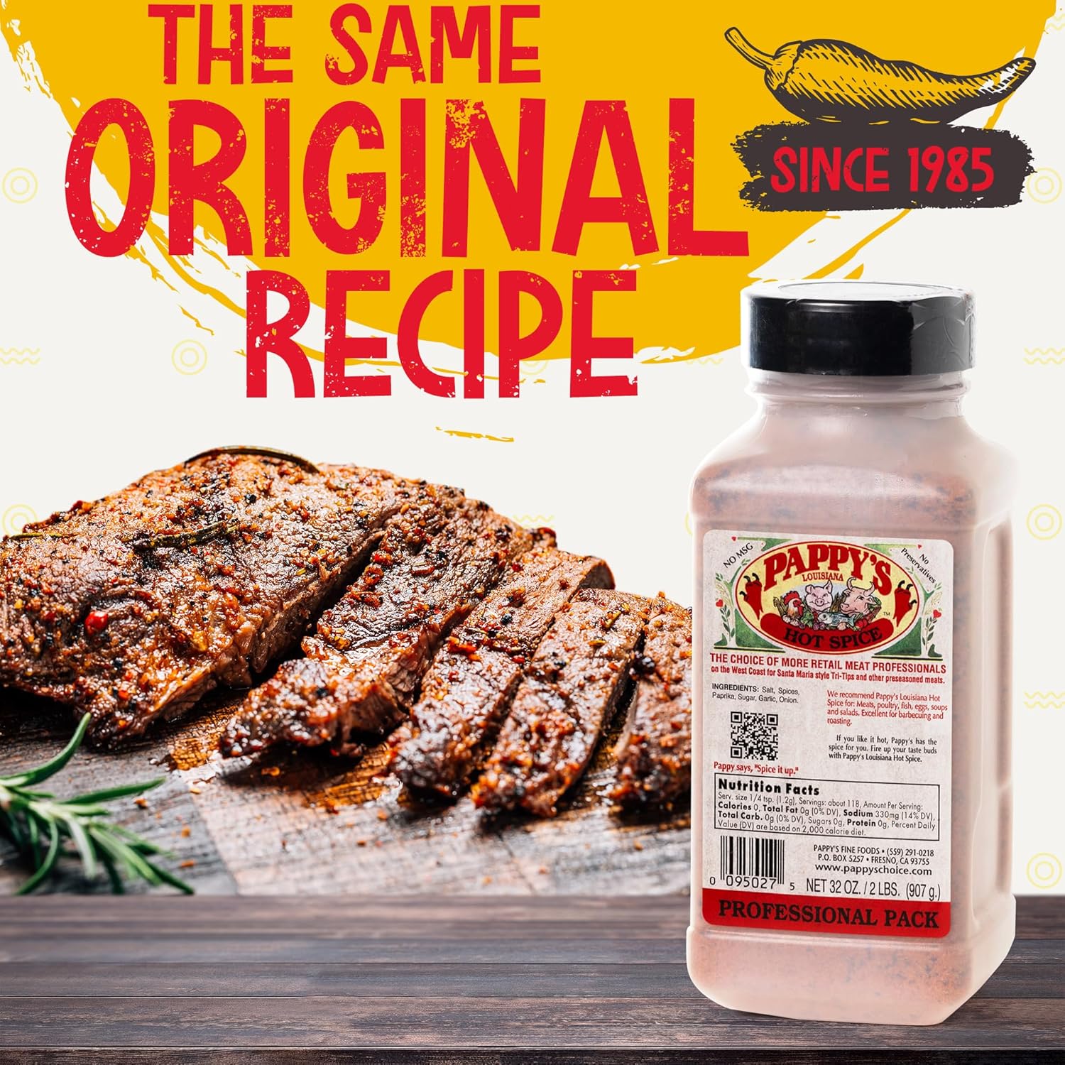 Pappy's Louisiana Hot Spice - Bold Seasoning for Jambalaya, Gumbo, Cajun Shrimp, Blackened Chicken, and Spicy BBQ | Perfect for Grilling, Frying, and Creole Dishes