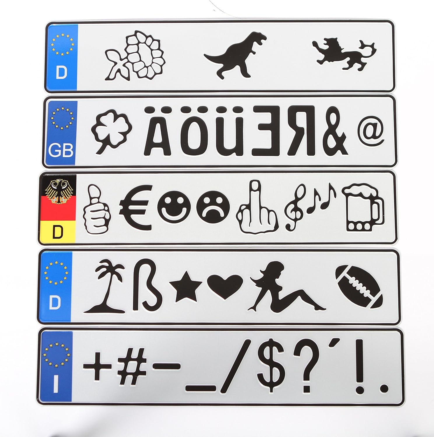 Custom European Style US State License Plate - 9 Characters (Customize Your Text & add Accessories)