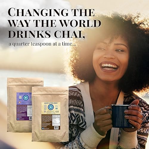 Miniatura 38 de Blue Lotus Chai - Golden Masala Flavor Chai - Hace 17 tazas - 0.5 onzas Masala Spiced Chai Powder con especias orgánicas - Té indio instantáneo sin
