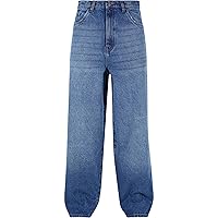 Urban Classics Heavy Ounce Baggy Fit Jeans Pantaloni, New Mid Blue Washed