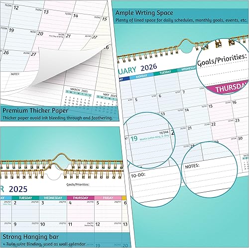 Miniatura 6 de Calendario de pared 2024-2025  Calendario de 2 años 2024-2025, 8.5 x 11 pulgadas, enero 2024 a diciembre 2025, calendario 24 meses, calendario