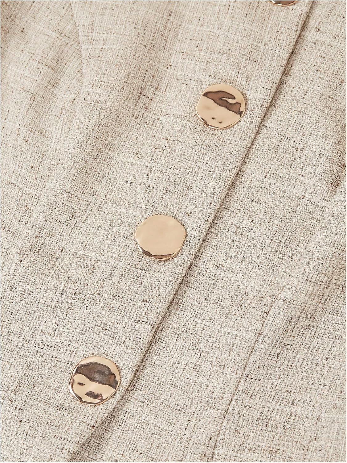 SOLY HUX Women's 2 Piece Business Casual Outfits Elegant Button Up Crew Neck Blazer Vest and Pants Set