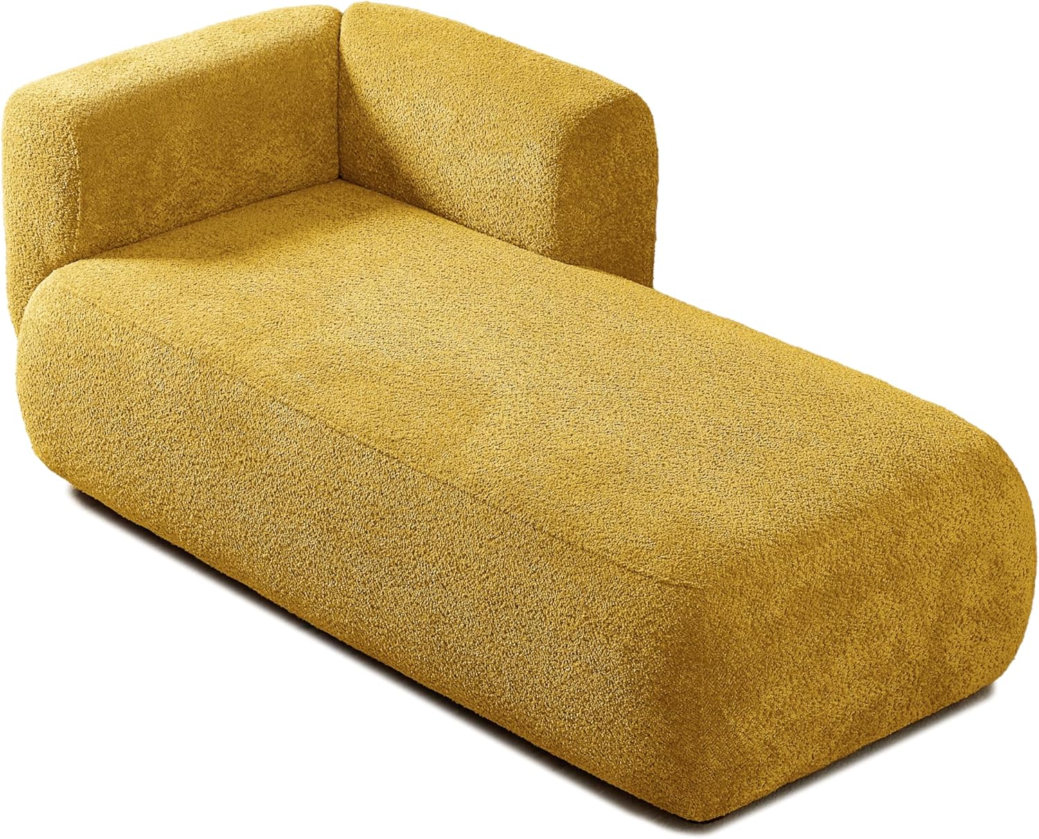 ERYE Boucle Upholstered Right Facing Chaise Lounge Indoor for Living Room Bedroom,Comfy Single Chaise Lounge Modern Leisure Recliner Sleeper Sofa Daybed, Easy Assemble