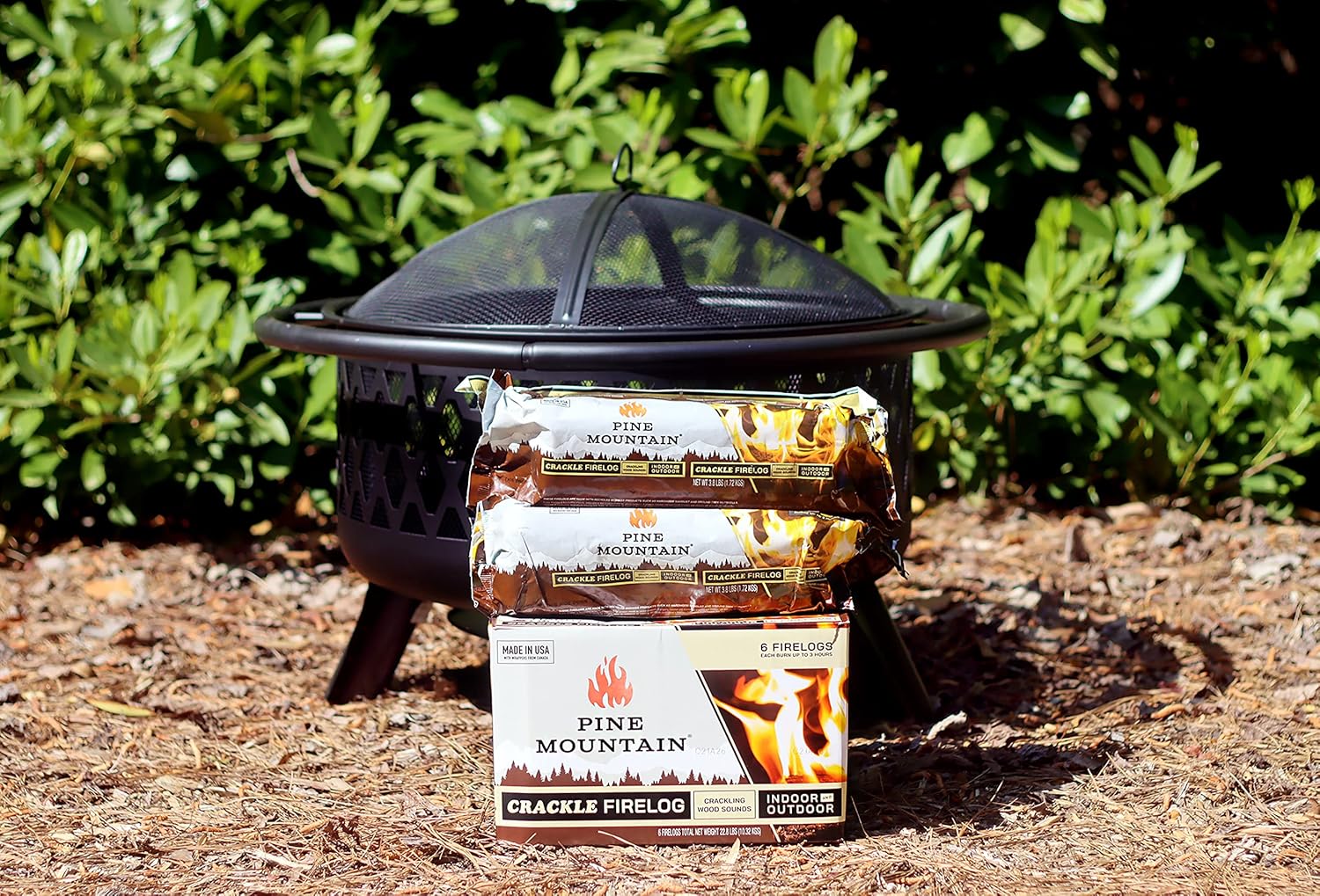 Pine Mountain Cracklelog Crackling Firelog, 3-Hour Burn Time, Crackle Sounds, 6 Logs