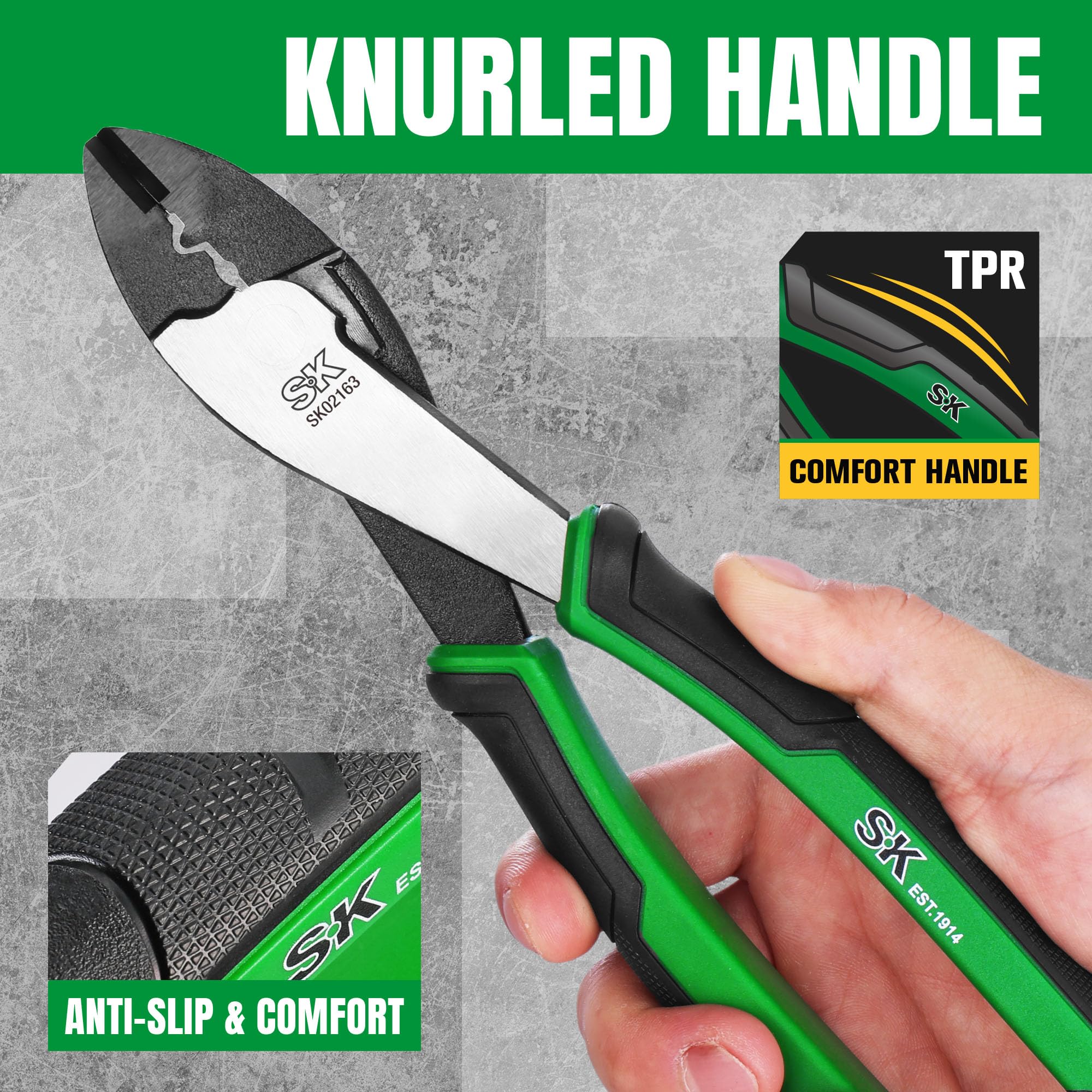 SK 9.5" Crimping Pliers - Wire Cutting Tool -7 SK 9.5" Crimping Pliers - Wire Cutting Tool -7