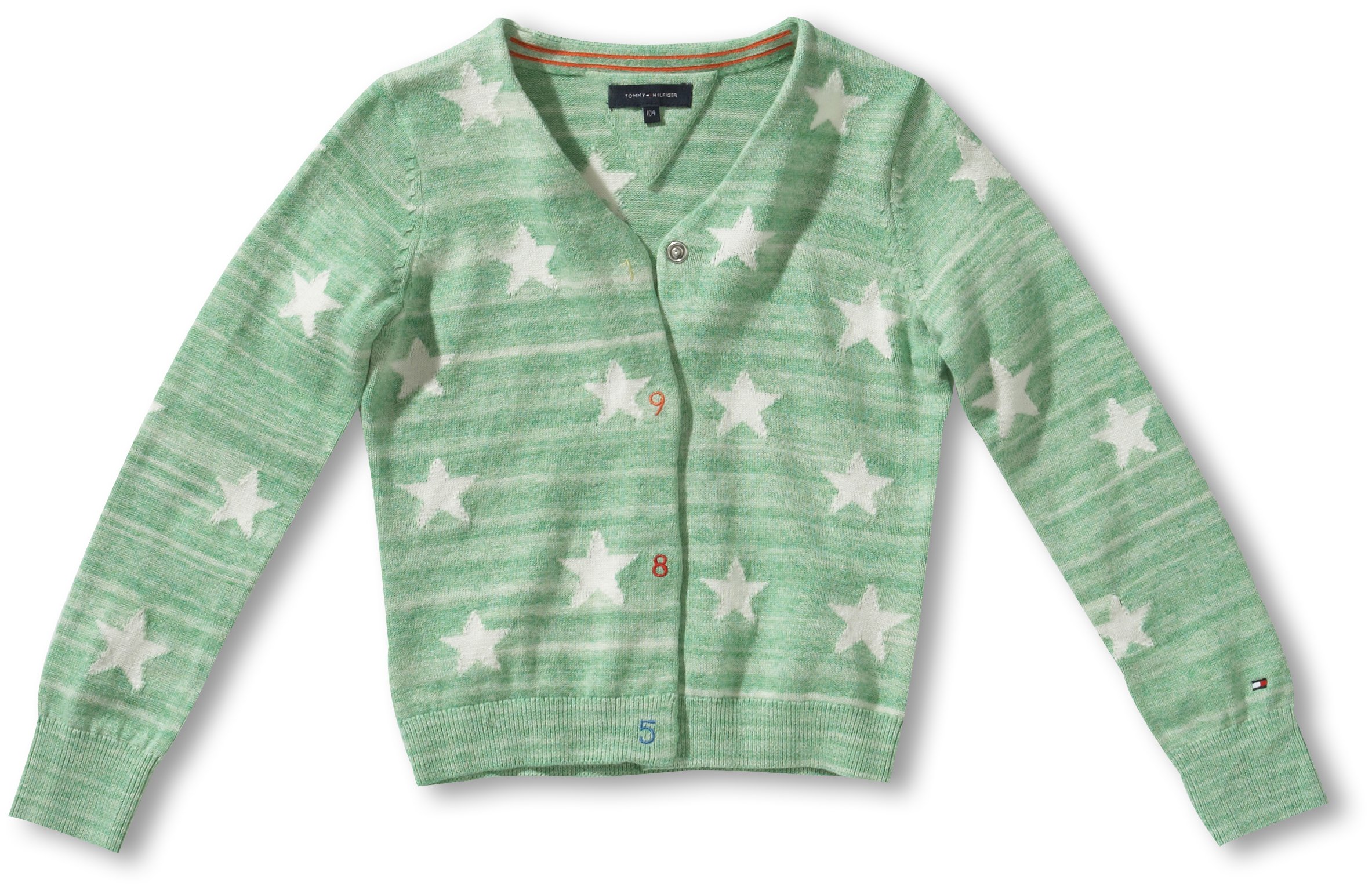 Tommy Hilfiger - Cárdigan con Cuello de Pico de Manga Larga para niña