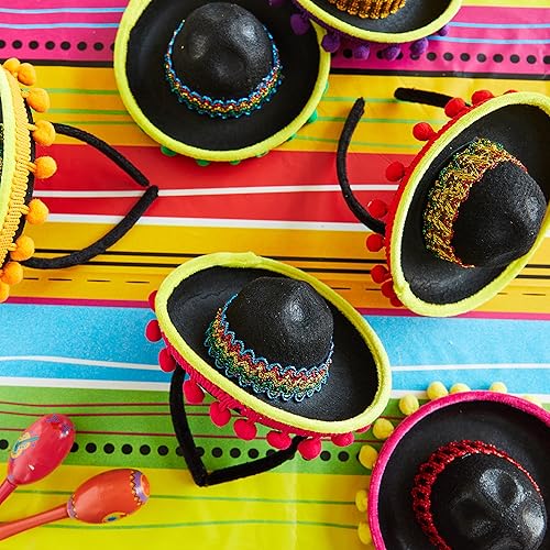 Miniatura 10 de JOYIN 6 piezas Cinco De Mayo Fiesta de tela y paja sombrero diademas traje de fiesta para diversión fiesta sombrero suministros de fiesta