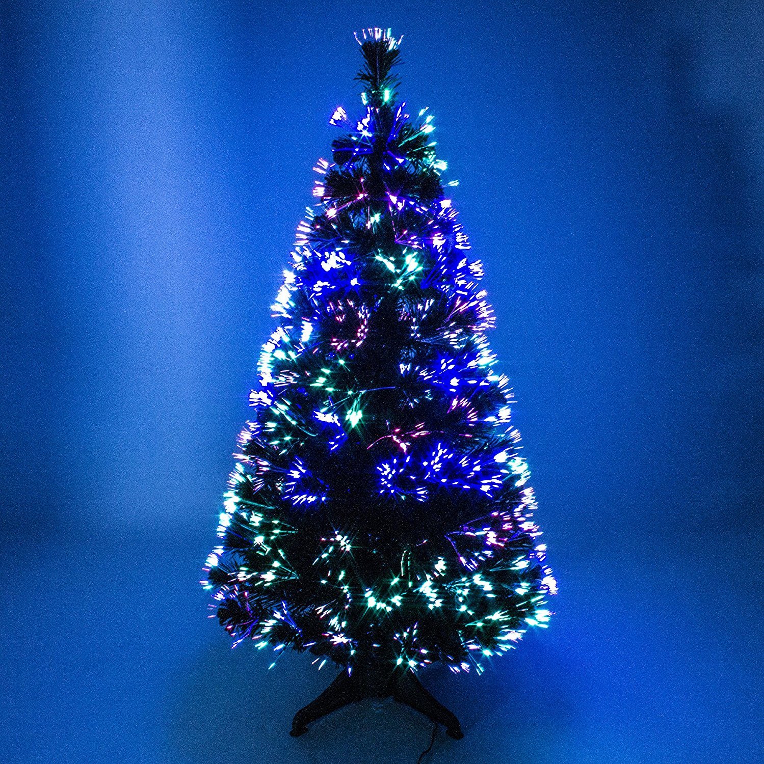 6ft Green Artificial Fibre Optic Christmas Xmas Tree with Multi LED Source 90cm, 120cm, 150cm,180cm (6 FT, 180 cm)
