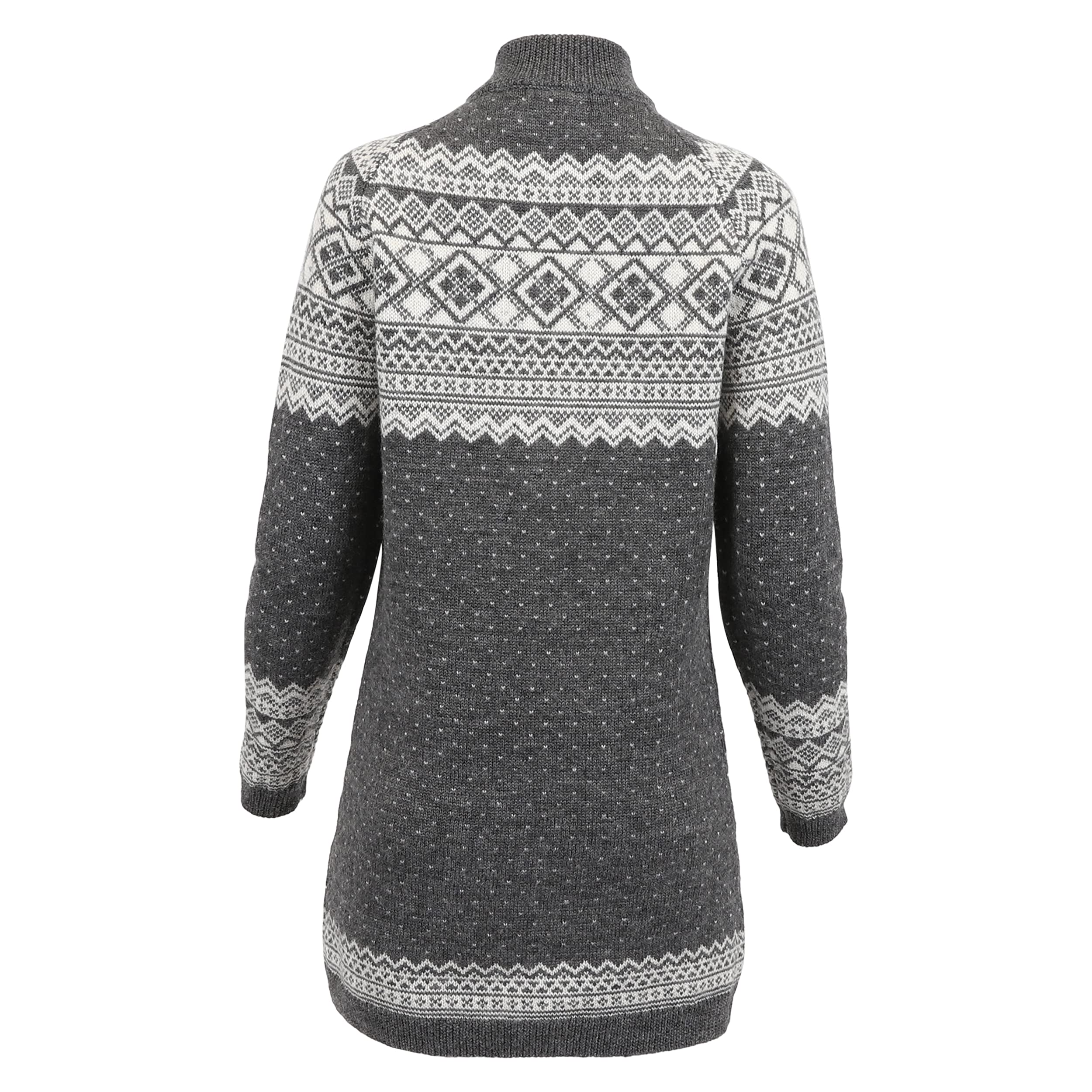 ICEWEAR Alexandra Damenlongpullover aus mittelschwerer Merinowolle mit Halbreißverschluss