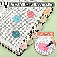 Vista 3 de Mr. Pen - Notas adhesivas redondas transparentes, 560 unidades, colores pastel, notas adhesivas redondas translúcidas