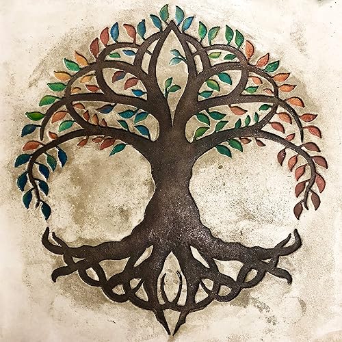 Miniatura 3 de Sello de hormigón de árbol de la vida de Walttools, diseño único de círculos decorativos (36.0in)