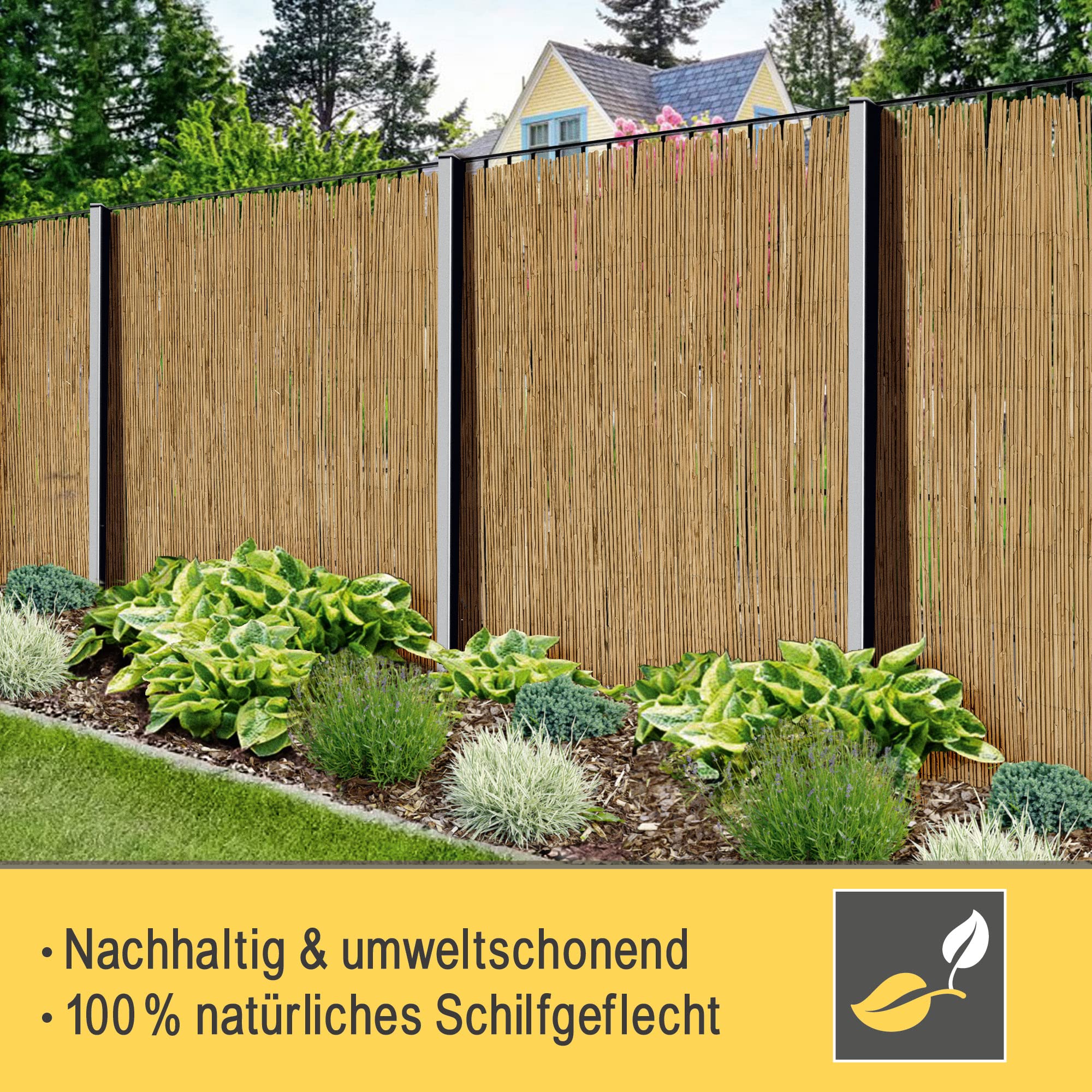 Sol Royal Schilfmatten Sichtschutz Zaun 140x600 cm SolVision S36 – langlebiger & witterungsbeständiger 100% Schilfrohrmatte Indoor & Outdoor für Balkon, Terrasse, Garten – Windschutz & Sonnenschutz