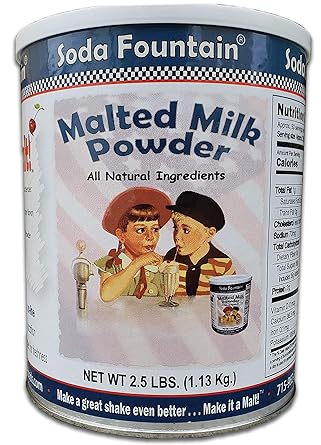 Soda Fountain Malted Milk Powder 2.5 Lb. Single - Malt Powder for Ice Cream and Baking - Made in Wisconsin