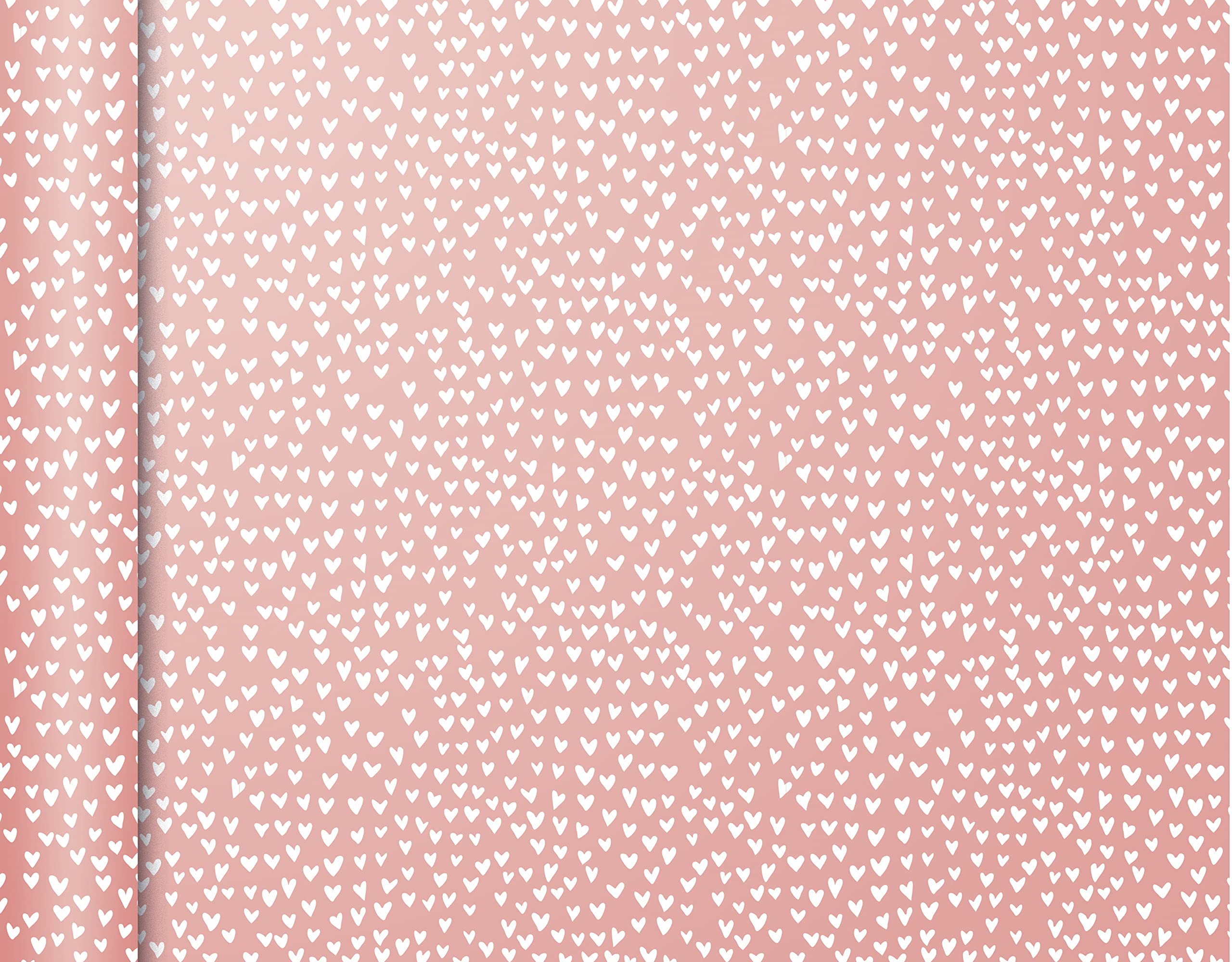 Clairefontaine, 223862C, Rollo de papel de regalo, Excellia Tiny Rolls, 5m x 35cm, 80g, Corazones