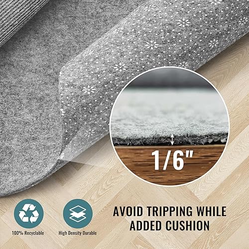 Miniatura 2 de Almohadilla de fieltro para alfombra con puntos de agarre, almohadilla antideslizante de 2 x 3 pies con respaldo de PVC, almohadilla acolchada de 16