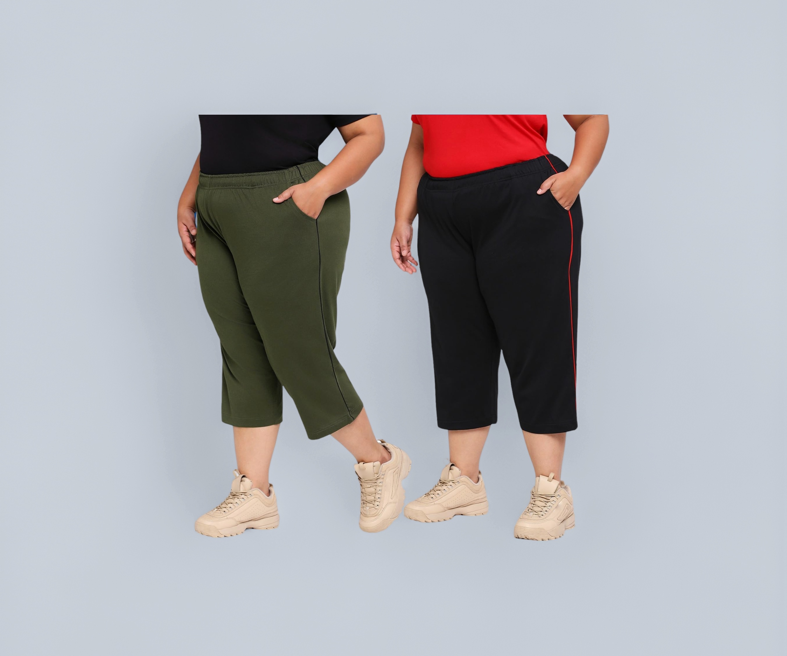 VAISHVIK Women plussize Capri Pant Combo XL 38 inches Obese Fat