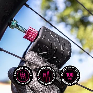 Muc-Off Airmach Electric Mini Inflator - Presta and Shrader Compatible Bike Pump - Rechargeable Electric Bike Pump for Road, Gravel, MTB and BMX Bikes