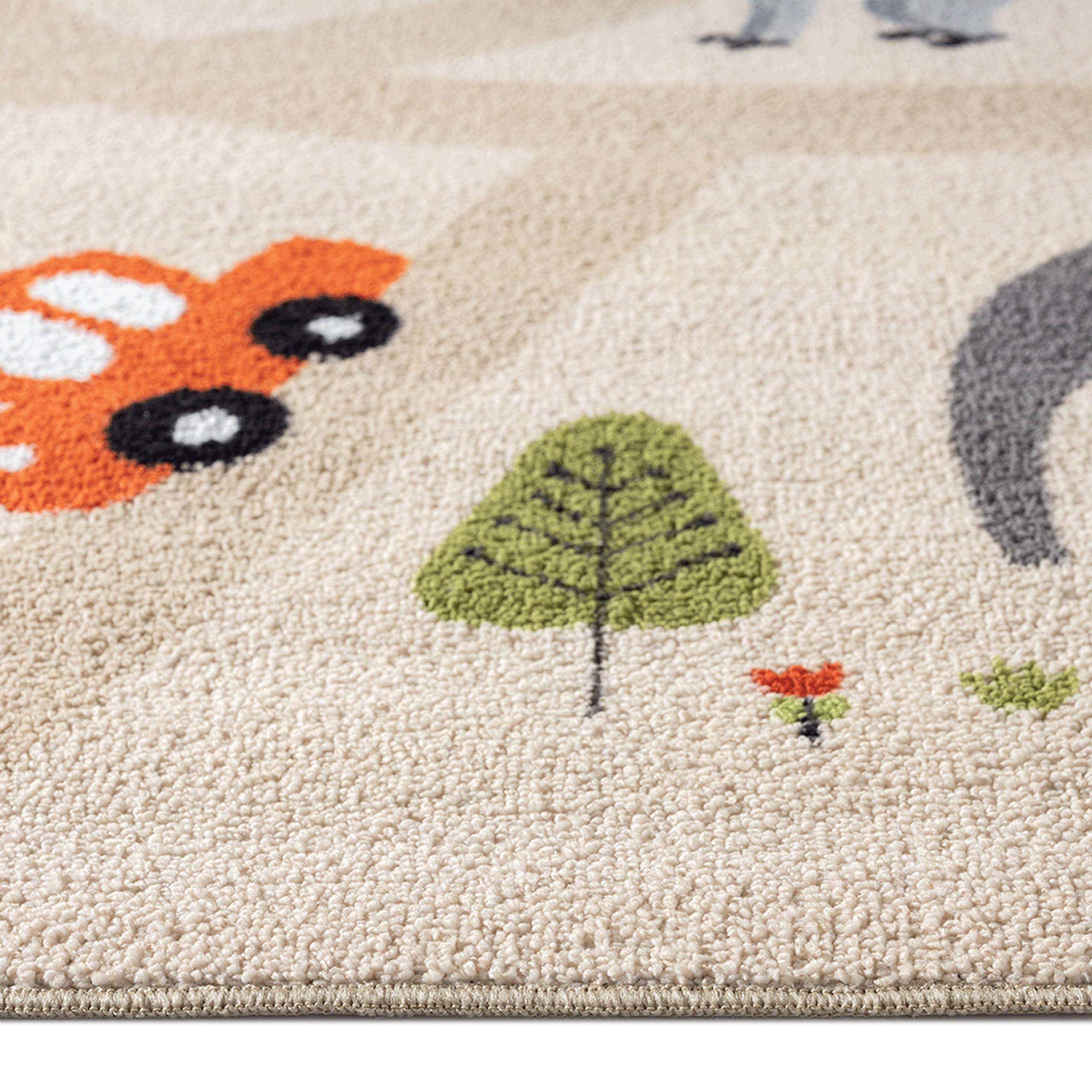 Tapis de jeu pour chambre d'enfant Safari Antidérapant Beige 120 x 160 cm