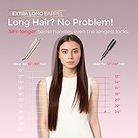 Vista 3 de TYMO CurlPro Plus - Rizador giratorio automático, varita rizadora de barril largo mejorada para cabello largo, rizador de pelo de cerámica