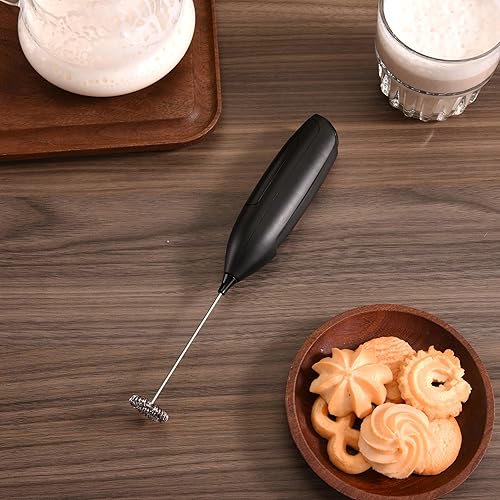 Miniatura 5 de Potente varita espumadora de leche, mini espumador de leche de mano con batidor de acero inoxidable, mezclador de bebidas a batería para café,
